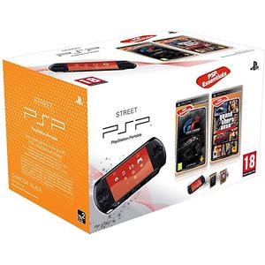 Consola portable Sony PSP Street E1004 + videojuegos Gran Turismo + GTA : Liberty City Stories - Negro