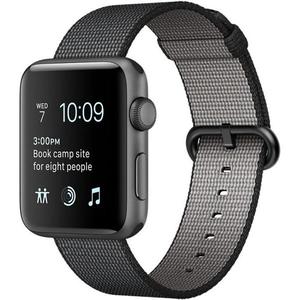 Apple Watch (Series 1) 42 mm - Aluminium Zwart - Armband Geweven nylon Zwart