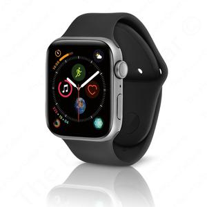 Apple Watch (Series 4) Syyskuu 2018 40 mm - Alumiini Hopea - Armband Sport loop Musta