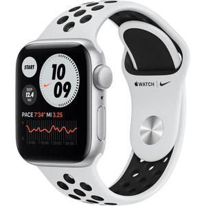 Apple Watch Series SE 1 (2020) GPS 40 mm - Aluminium Argent - Bracelet sport Nike Blanc/Noir