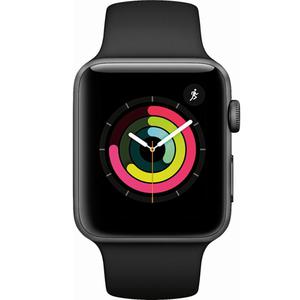 Apple Watch (Series 3) September 2017 42 mm - Aluminium Space Grau - Armband Sportarmband Schwarz