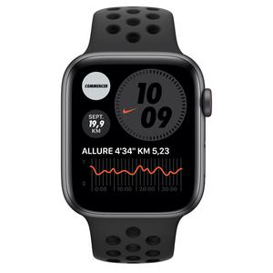 Apple Watch (Series 5) September 2019 40 mm - Aluminium Space Grau - Armband Nike Sportarmband Anthrazit/Schwarz