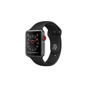Apple Watch (Series 3) Septembre 2017 38 mm - Aluminium Gris sidéral - Bracelet Sport Noir