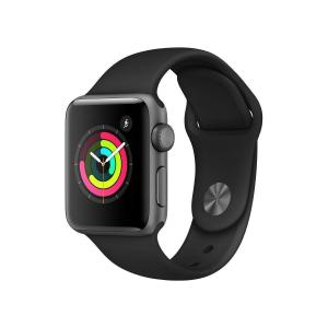 Apple Watch (Series 3) September 2017 38 mm - Aluminium Spacegrijs - Armband Sport armband Zwart