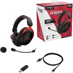 Kopfhörer Gaming Bluetooth mit Mikrophon Hyperx Cloud II - Rot/Schwarz