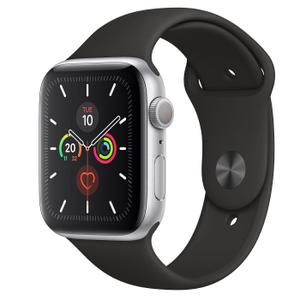 Apple Watch (Series 1) Dezember 2015 38 mm - Aluminium Silber - Armband Sportarmband Schwarz