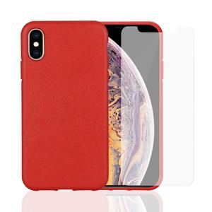 Coque et 2 écrans de protection iPhone X/XS - Compostable - Rouge