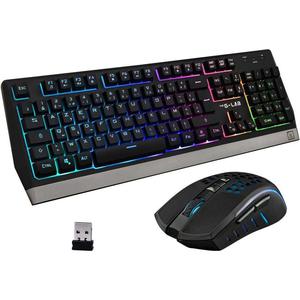 The G-Lab Keyboard AZERTY French Wireless Backlit Keyboard Combo Tungsten