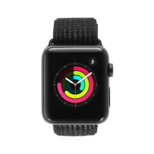 Apple Watch () 42 mm - Alumiini Tähtiharmaa - Armband Sport loop Musta