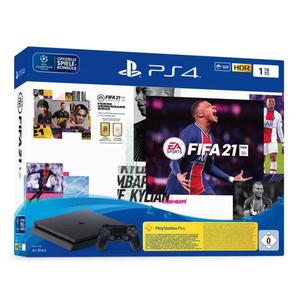Konsole Sony PlayStation 4 Slim 1TB + 1 Joystick + Spiel FIFA 21 - Schwarz