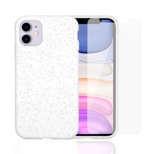 Pack Coque Compostable iPhone 11 Blanche, fabriquée à partir de plantes + 2 Verres Trempés