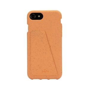 Coque Wallet écoresponsable, 100% biodégradable pour iPhone 6/6s/7/8/SE - Cantaloup