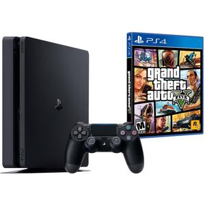 Gameconsole Sony PlayStation 4 Slim 1TB + Controller + GTA 5 - Zwart