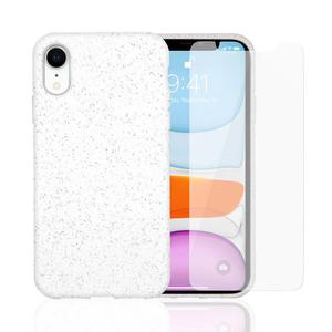 Pack Coque Compostable iPhone XR Blanche, fabriquée à partir de plantes + 2 Verres Trempés