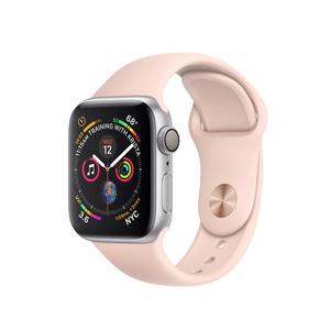 Apple Watch (Series 4) September 2018 40 mm - Aluminium Silber - Armband Sportarmband Rosa