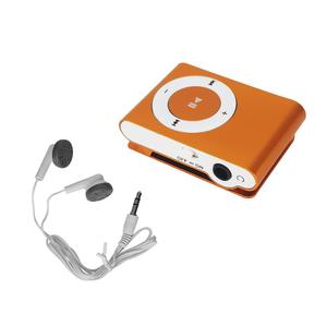 Lecteur MP3 & MP4 Noname Mini Baladeur MP3 portable - Design - Clips ceinture - Micro SD + Ecouteurs - Orange Go -