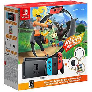 Consoles Nintendo Switch 32 Go + Ring Fit Adventure + 2 manettes - Rouge/Bleu