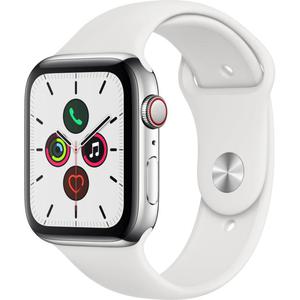 Apple Watch (Series 5) Septembre 2019 44 mm - Aluminium Argent - Bracelet Sport Blanc