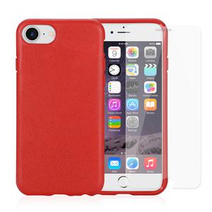 Coque et écran de protection iPhone 6/6S/7/8/SE(2020) - Compostable - Rouge