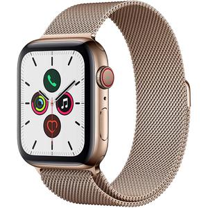 Apple Watch (Series 5) September 2019 44 mm - Rostfreier Stahl Gold - Armband Milanaise Armband Gold