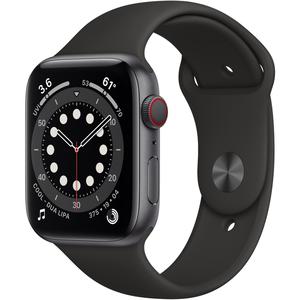 Apple Watch (Series 6) Septembre 2020 44 mm - Aluminium Gris sidéral - Bracelet Sport Noir