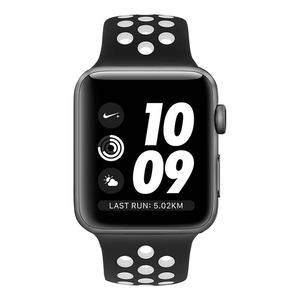 Apple Watch (Series 2) Septembre 2016 42 mm - Aluminium Gris sidéral - Bracelet Sport Nike Noir/Blanc