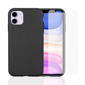 Pack Coque Compostable iPhone 11 Noir, fabriquée à partir de plantes + 2 Verres Trempés