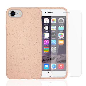 Coque et 2 écrans de protection iPhone 6/6S/7/8/SE (2020) - Compostable - Rose