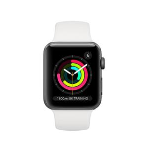Apple Watch (Series 3) 38 mm - Aluminium Spacegrijs - Armband Sport armband Wit