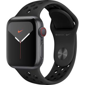 Apple Watch (Serie 5) Syyskuu 2019 40 mm - Alumiini Tähtiharmaa - Armband Sport Nike Musta